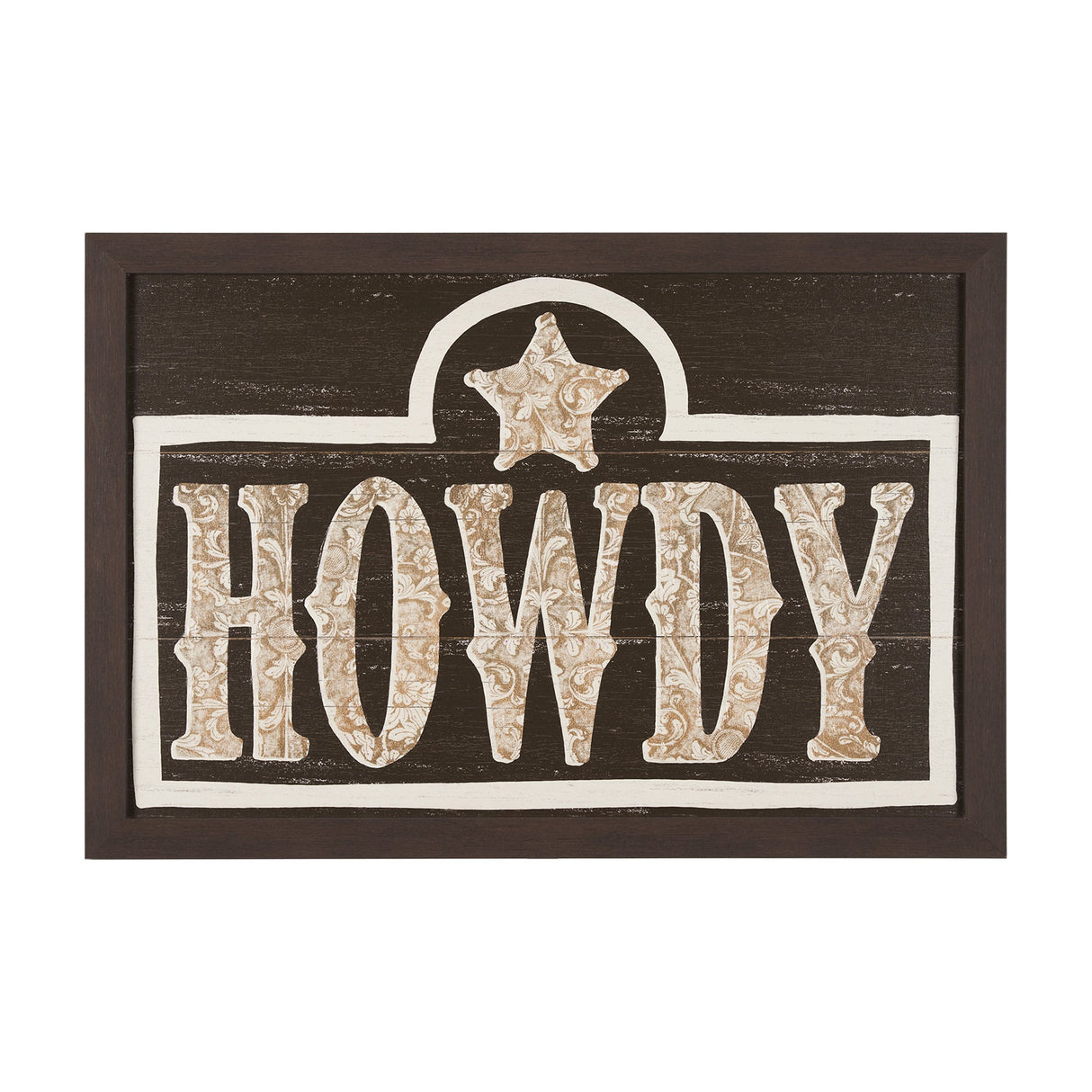 Cowboy Culture - Howdy by Mercana Studio a Hand Embelished Textured Framed Art Print by Mercana at Eve Furniture