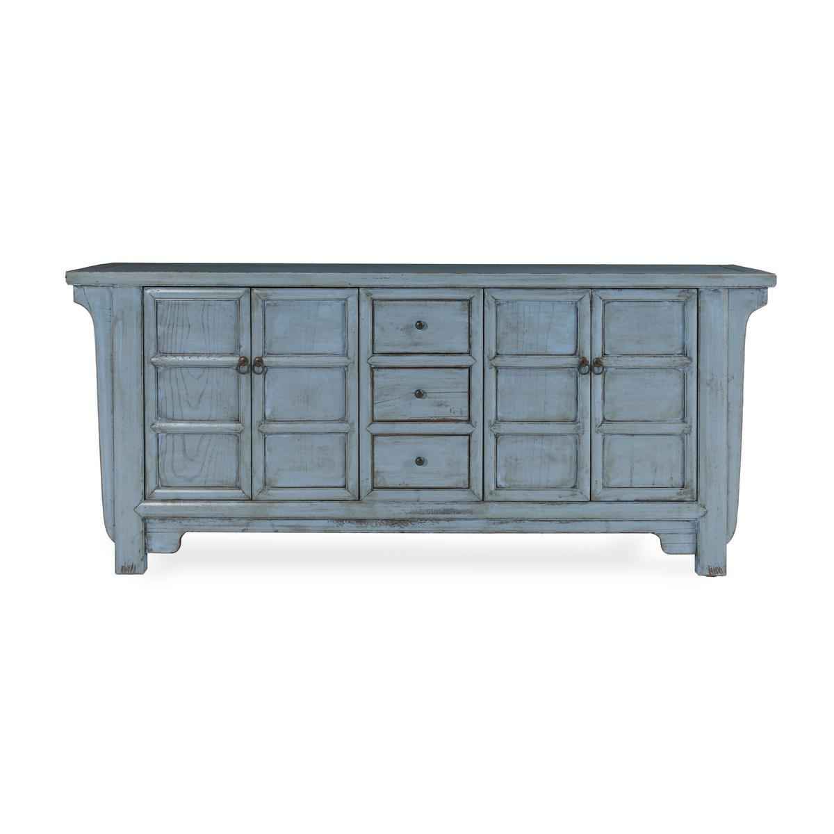 Crafton 3 Drawer 4 Door Cabinet - Blue by Classic Home at Eve Furniture