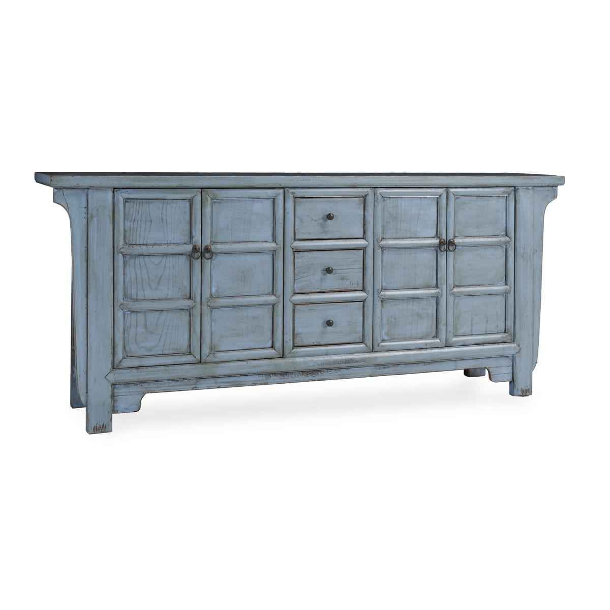 Crafton 3 Drawer 4 Door Cabinet - Blue by Classic Home at Eve Furniture