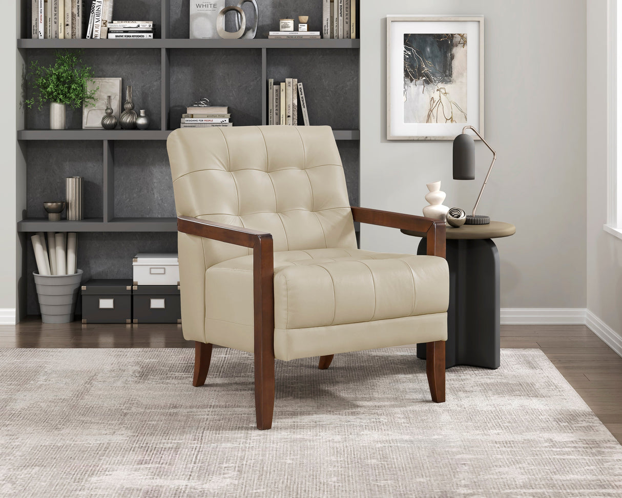 Crafton Beige Leather Accent Chair by Homelegance at Eve Furniture