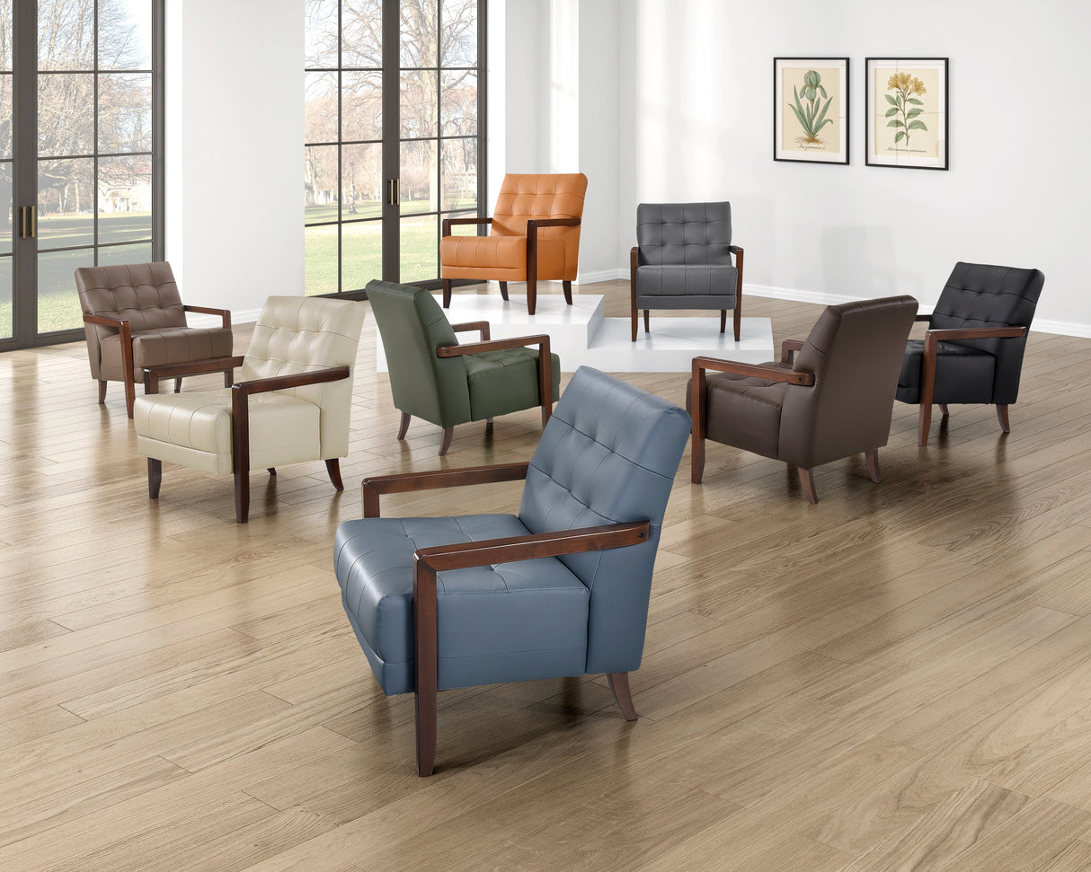 Crafton Black Leather Accent Chair by Homelegance at Eve Furniture