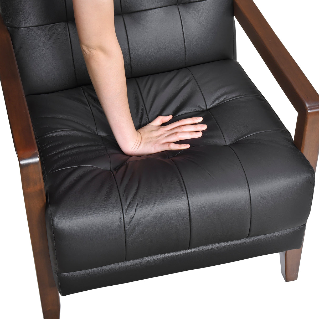 Crafton Black Leather Accent Chair by Homelegance at Eve Furniture