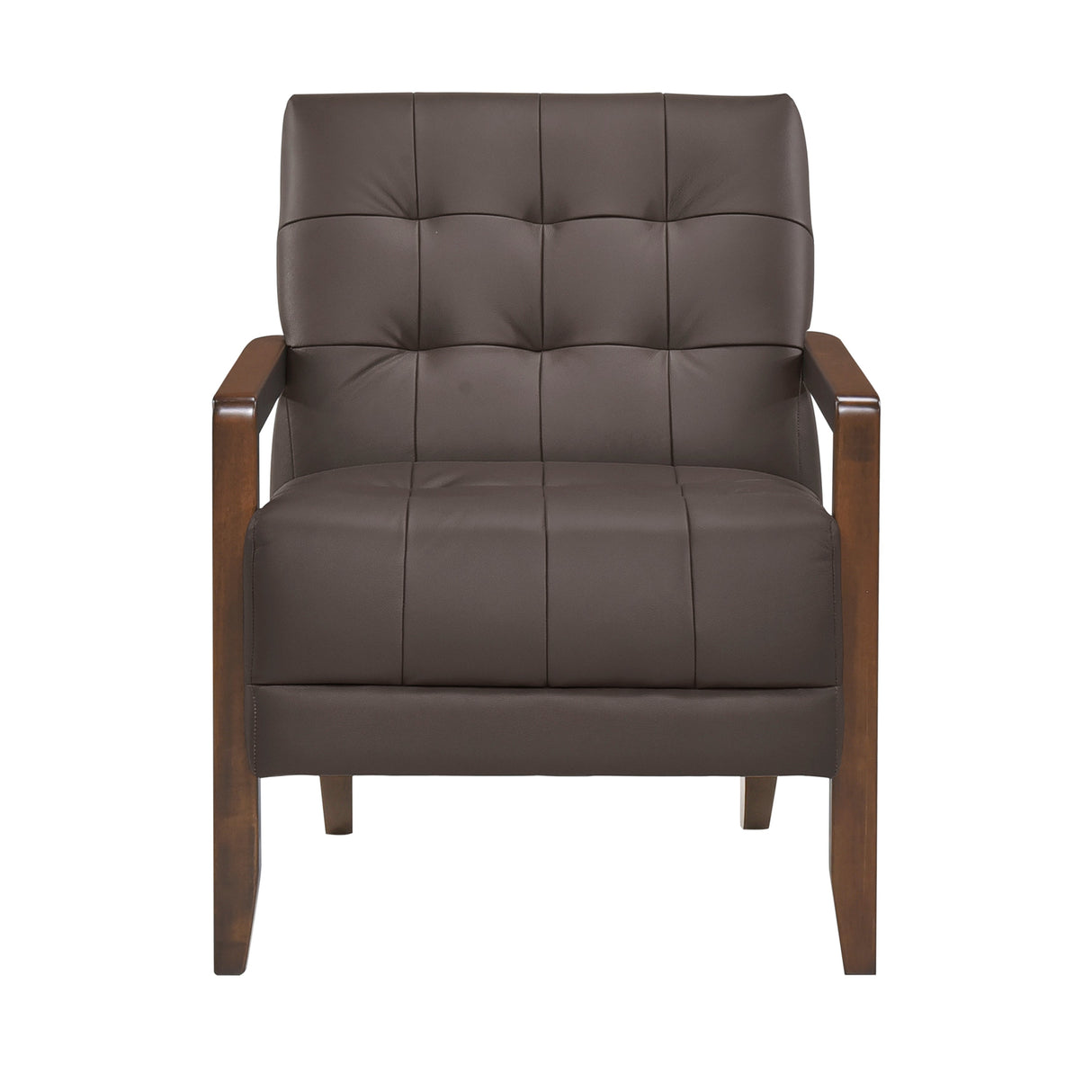 Crafton Dark Brown Leather Accent Chair by Homelegance at Eve Furniture
