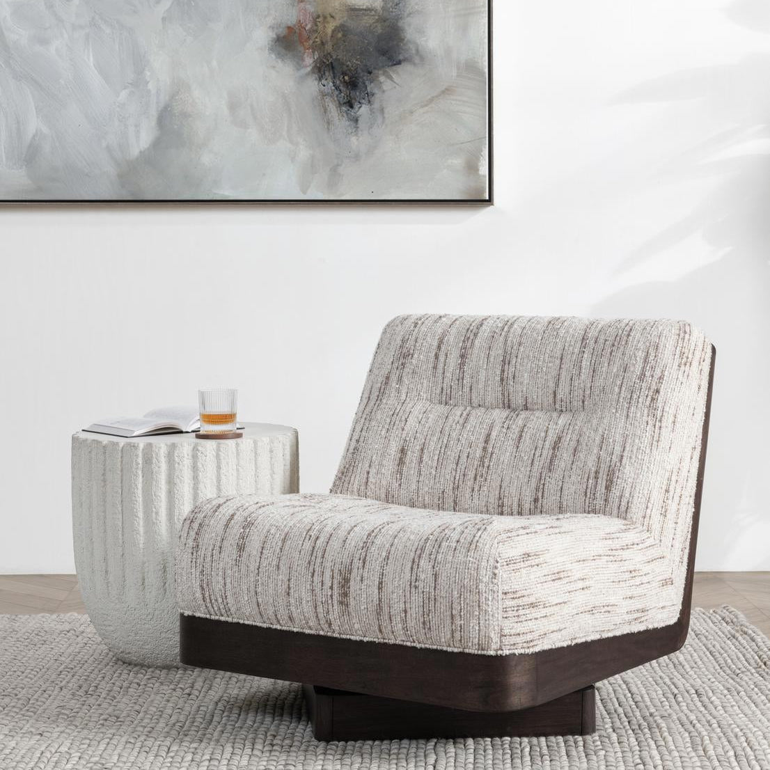 Crandall Swivel Chair - Cocoa Cream by Classic Home at Eve Furniture