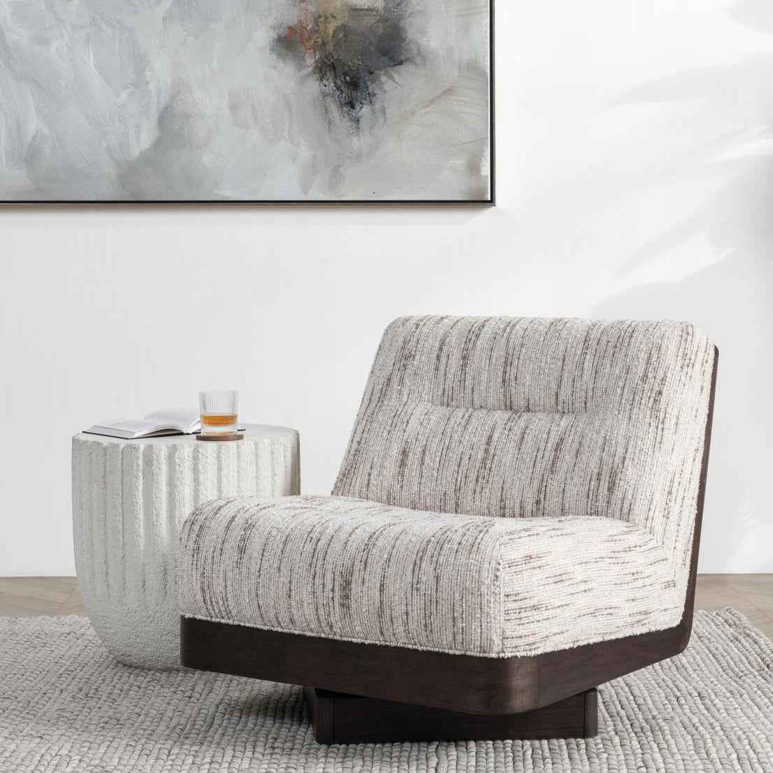 Crandall Swivel Chair - Cocoa Cream by Classic Home at Eve Furniture