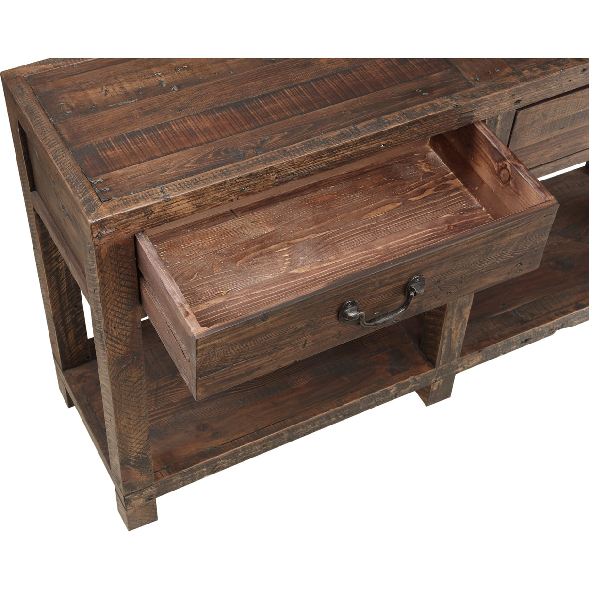 Craster Reclaimed Wood Console Table in Smoky Taupe by Modus Furniture at Eve Furniture