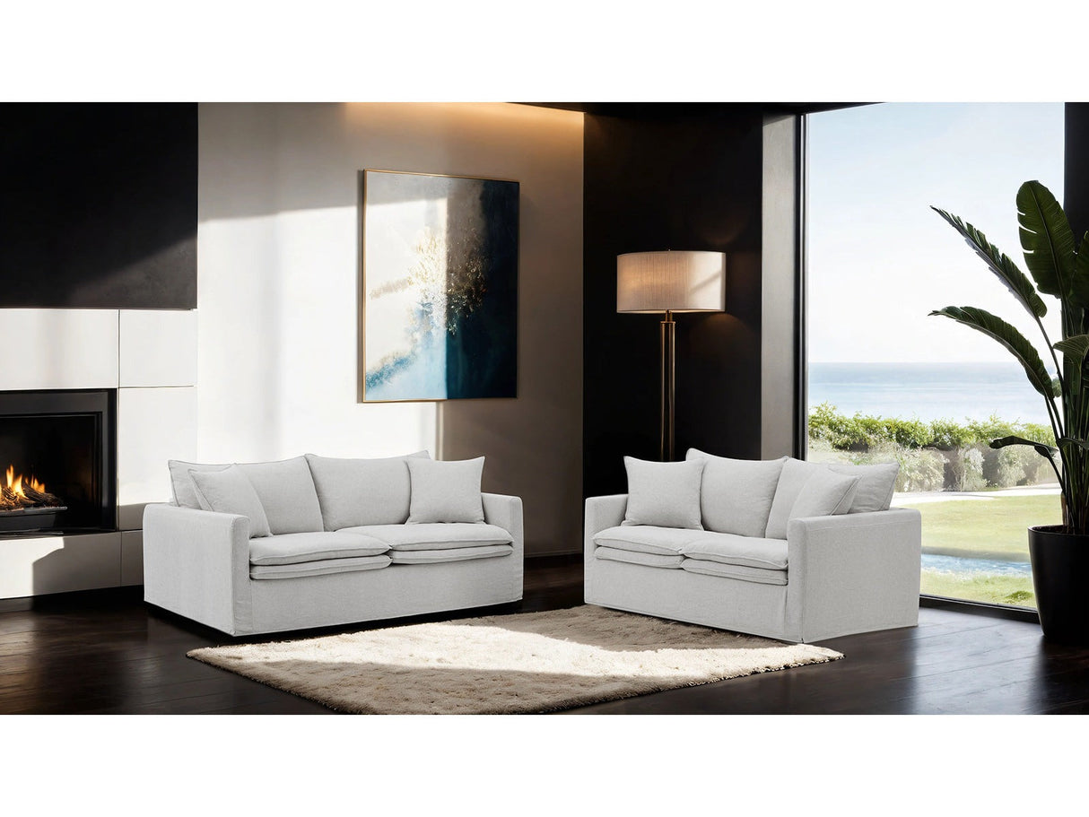 Crayford Light Gray Upholstery Living Room Set by Furniture of America at Eve Furniture