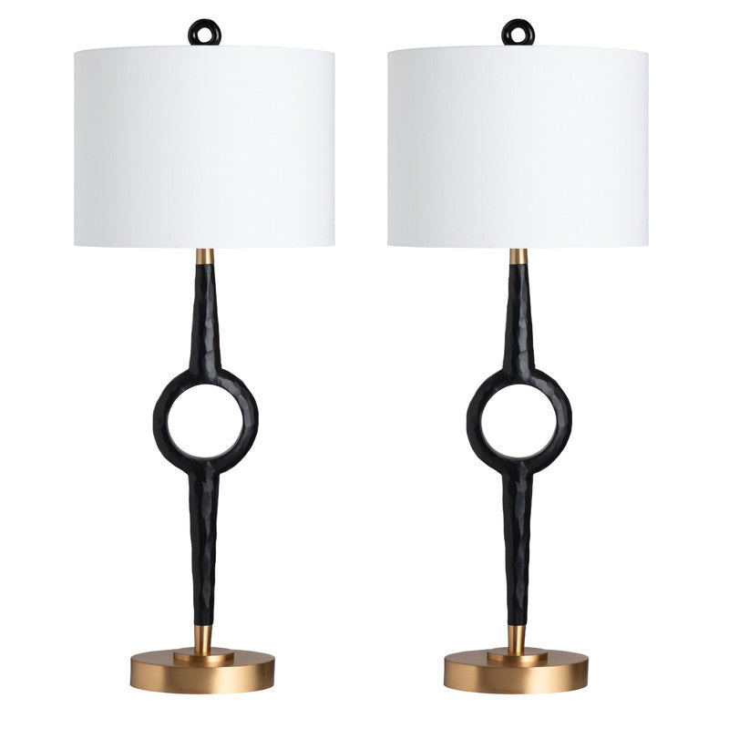Creed Black/Gold Table Lamp (Set of 2) by Crestview at Eve Furniture