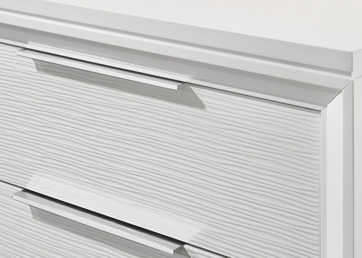 Cressida White Upholstered LED Panel Bedroom Set by Crown Mark at Eve Furniture