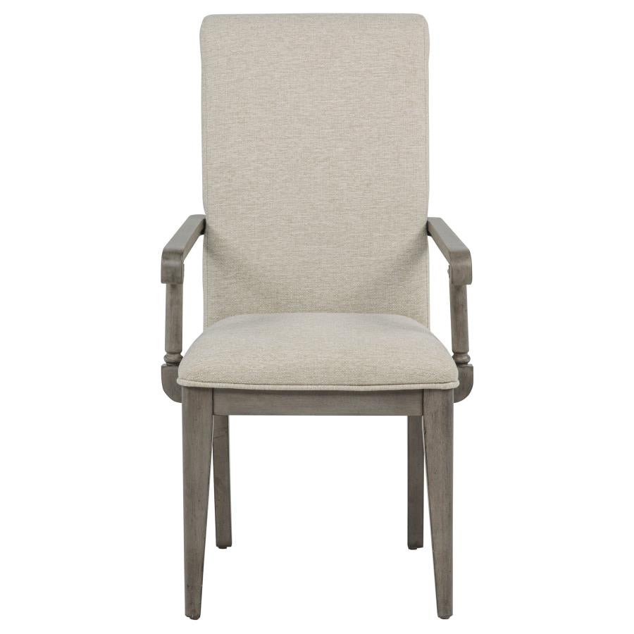 Cresswell Upholstered Dining Arm Chair Tan (Set of 2) by Coaster at Eve Furniture