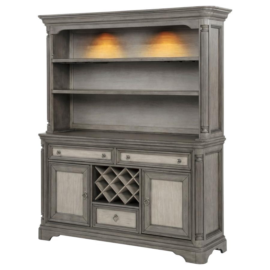 Cresswell Weathered Taupe 2-door 3-drawer Buffet and Hutch by Coaster at Eve Furniture