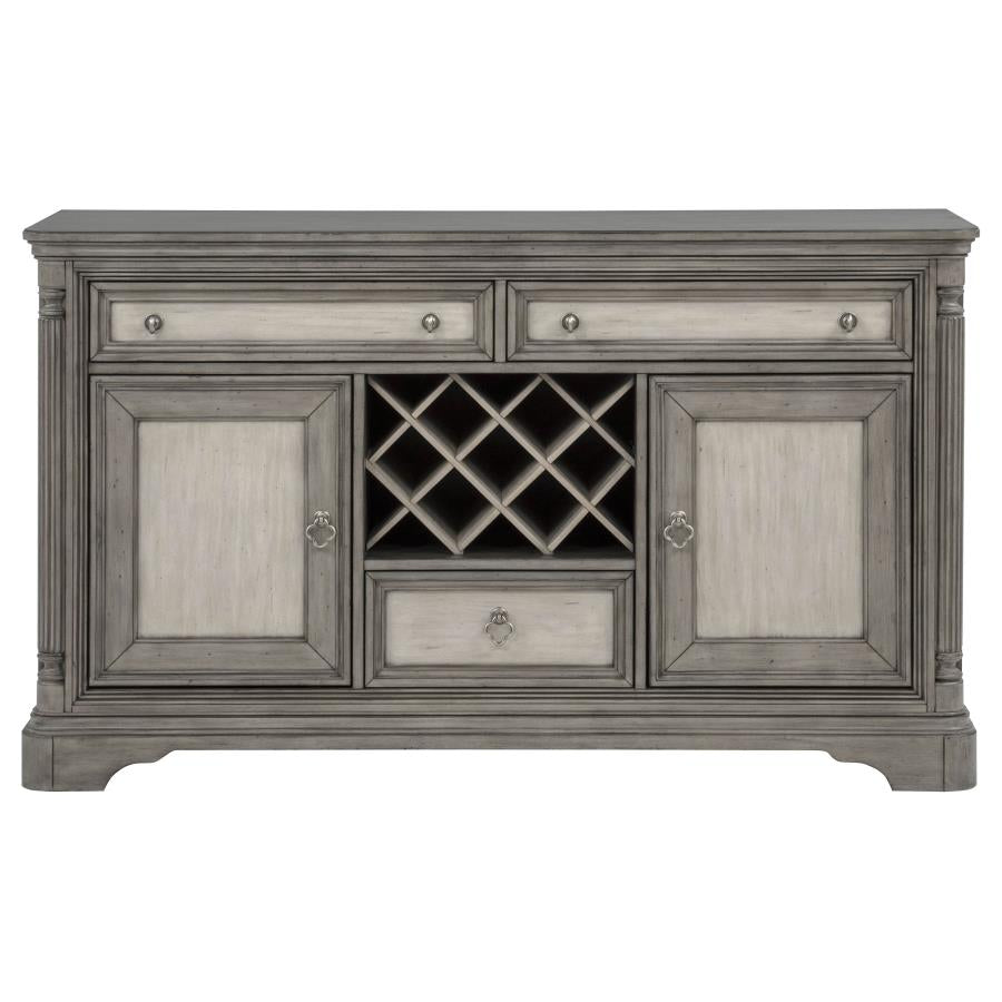 Cresswell Weathered Taupe 2-door 3-drawer Wine Storage Buffet by Coaster at Eve Furniture