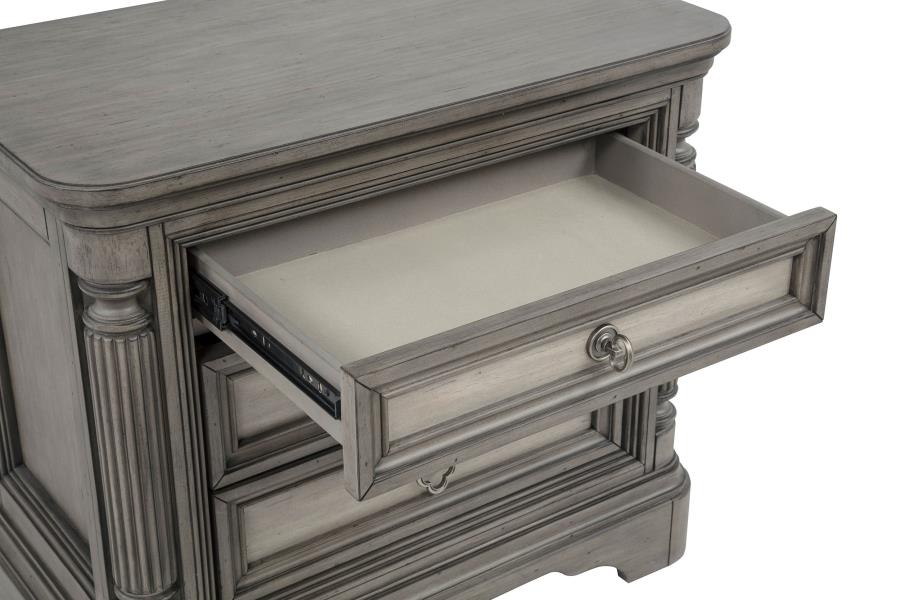 Cresswell Weathered Taupe 3-drawer Nightstand Bedside Table by Coaster at Eve Furniture
