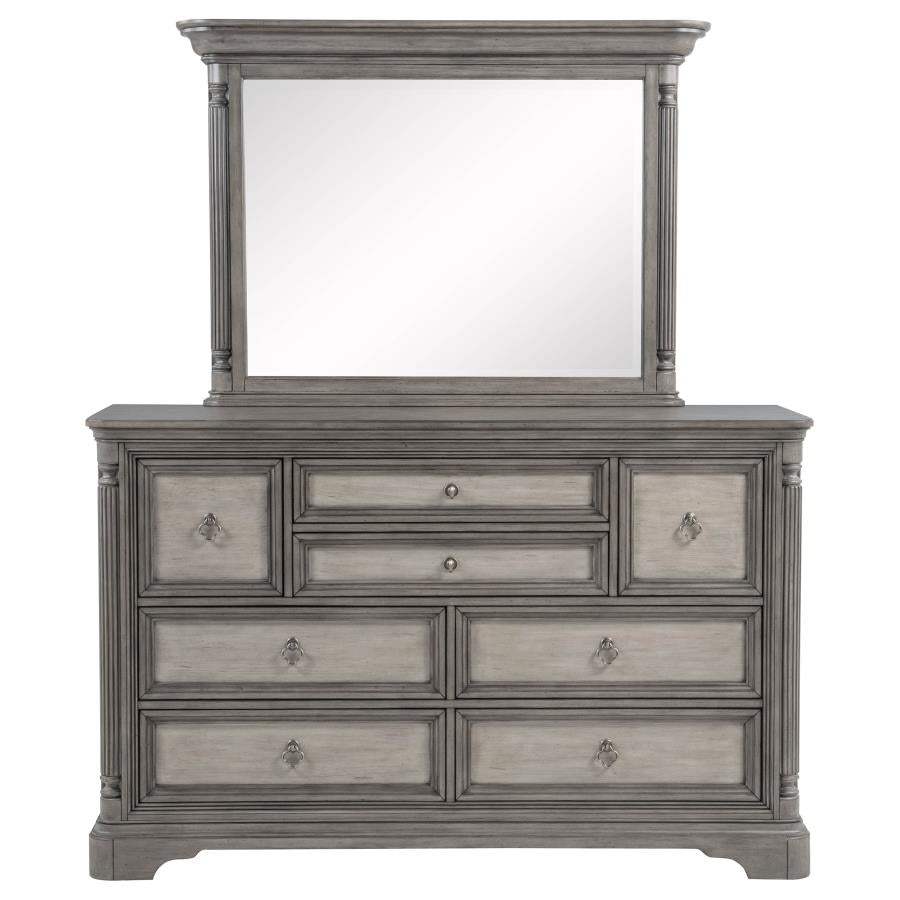 Cresswell Weathered Taupe 8-drawer Dresser with Mirror by Coaster at Eve Furniture