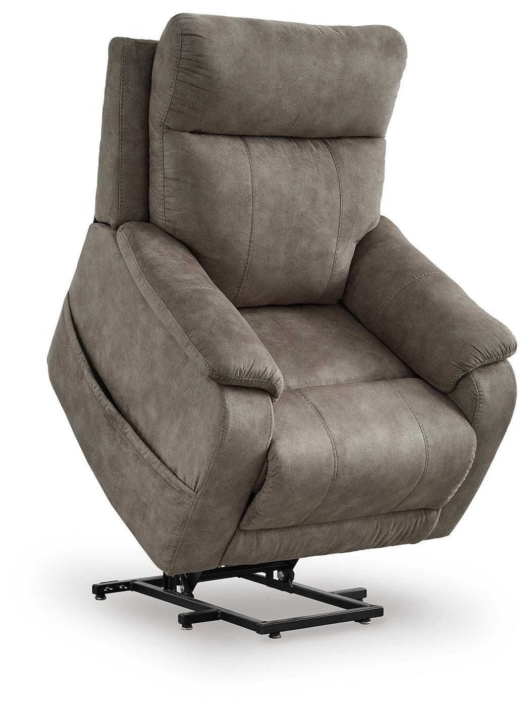 Crestmeade Fossil Power Lift Recliner by Ashley at Eve Furniture