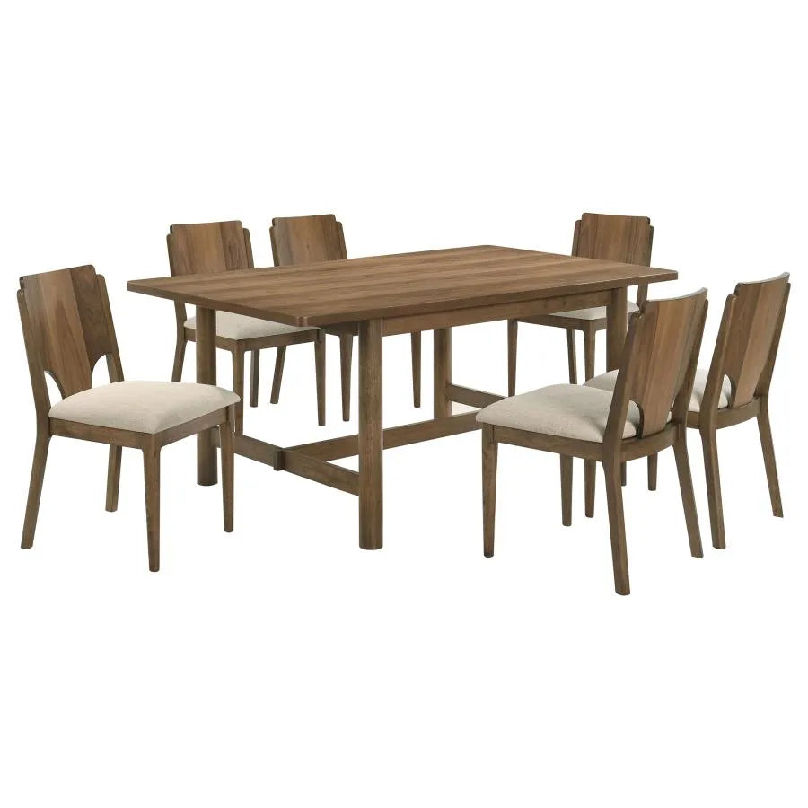 Crestmore Walnut 7-piece Rectangular Dining Table Set by Coaster at Eve Furniture