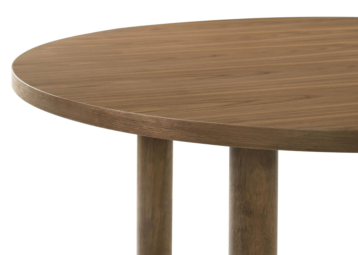 Crestmore Walnut Round Wood Dining Table by Coaster at Eve Furniture