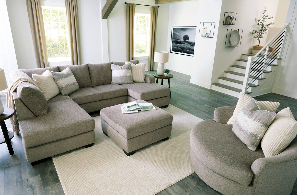 Creswell Stone 2-Piece Left Arm Facing (LAF) Chaise Sectional by Ashley at Eve Furniture