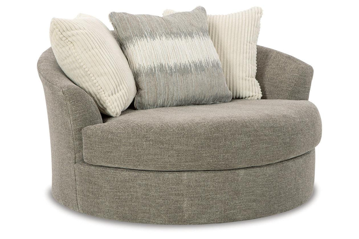 Creswell Stone Oversized Swivel Accent Chair by Ashley at Eve Furniture