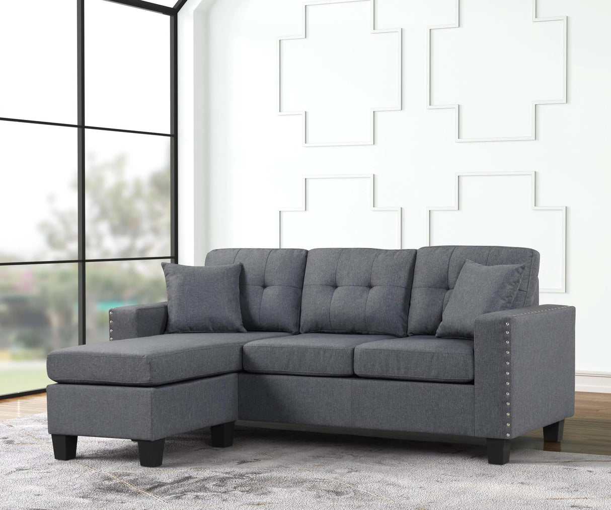 Cris Gray Reversible Sectional by Happy Homes at Eve Furniture