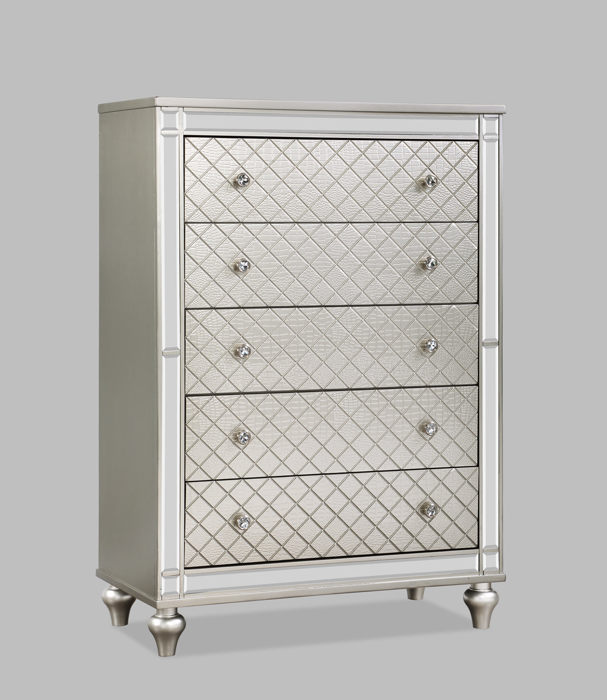 Cristian Champagne LED Upholstered Panel Bedroom Set by Crown Mark at Eve Furniture