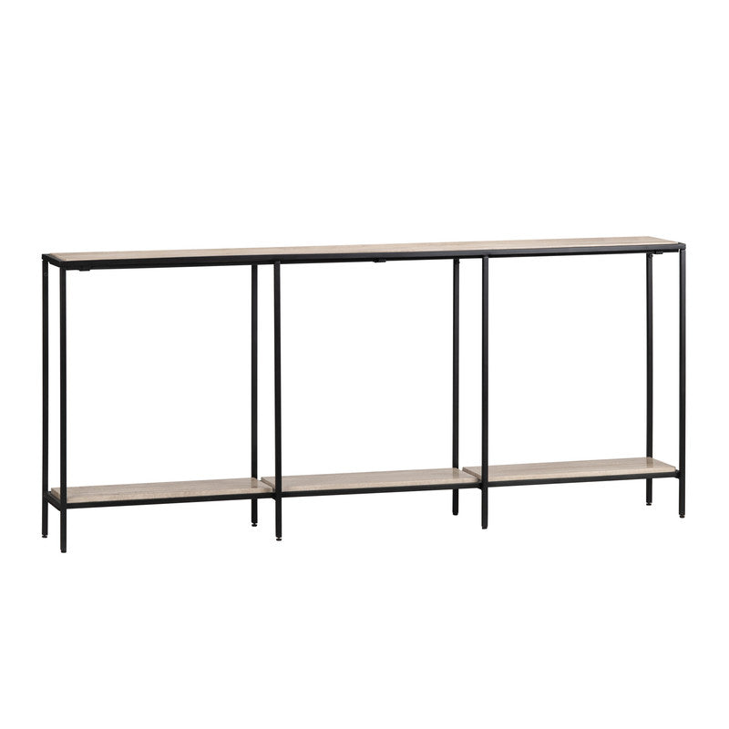 Crosby Brown/Black Travertine Console Table by Crestview at Eve Furniture