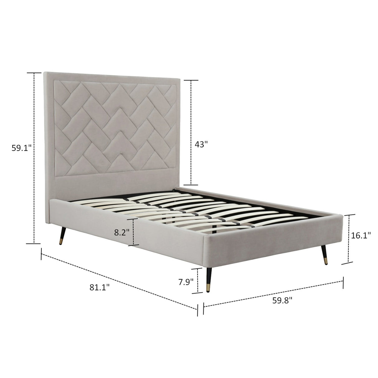 Crosby Full- Size Bed in Greige by Manhattan Comfort at Eve Furniture