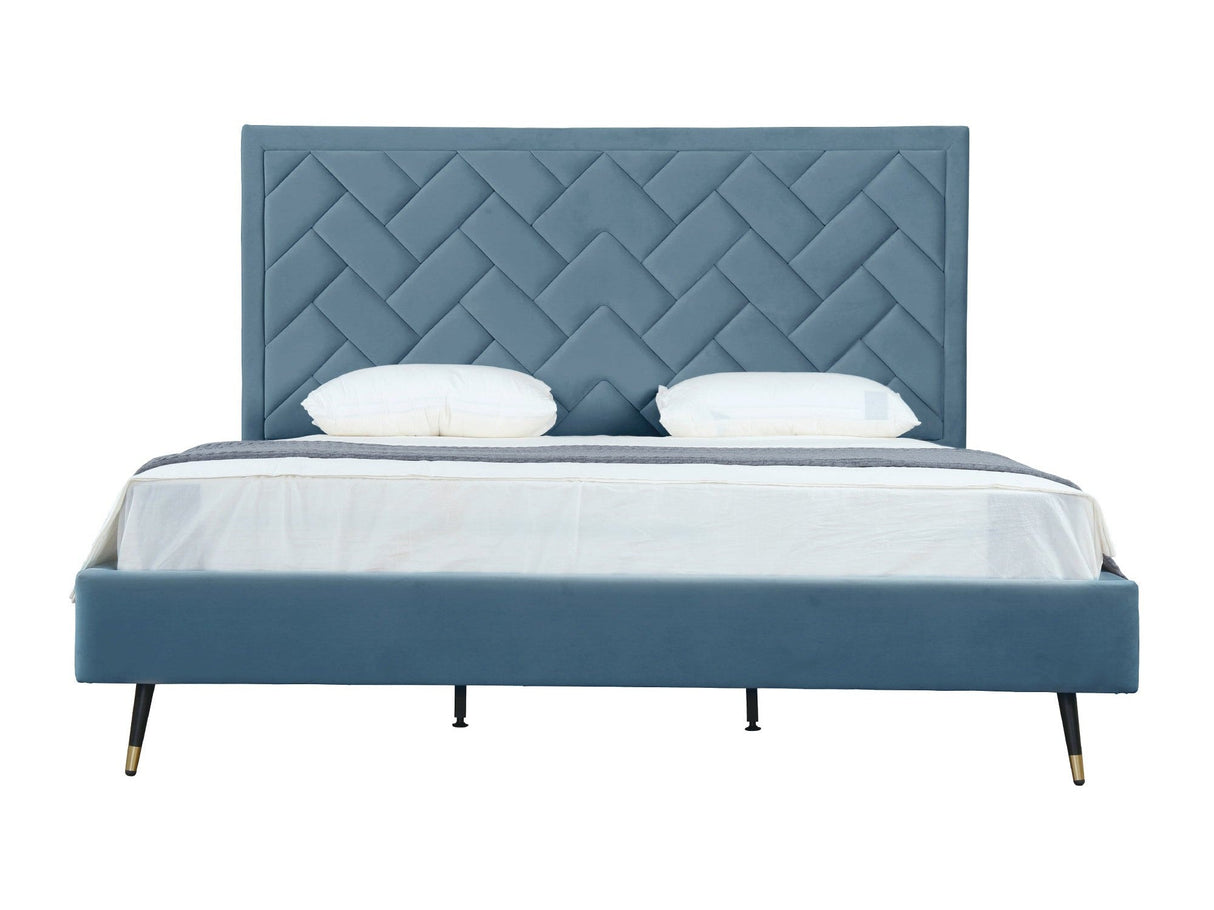 Crosby King-Size Bed in Blue by Manhattan Comfort at Eve Furniture