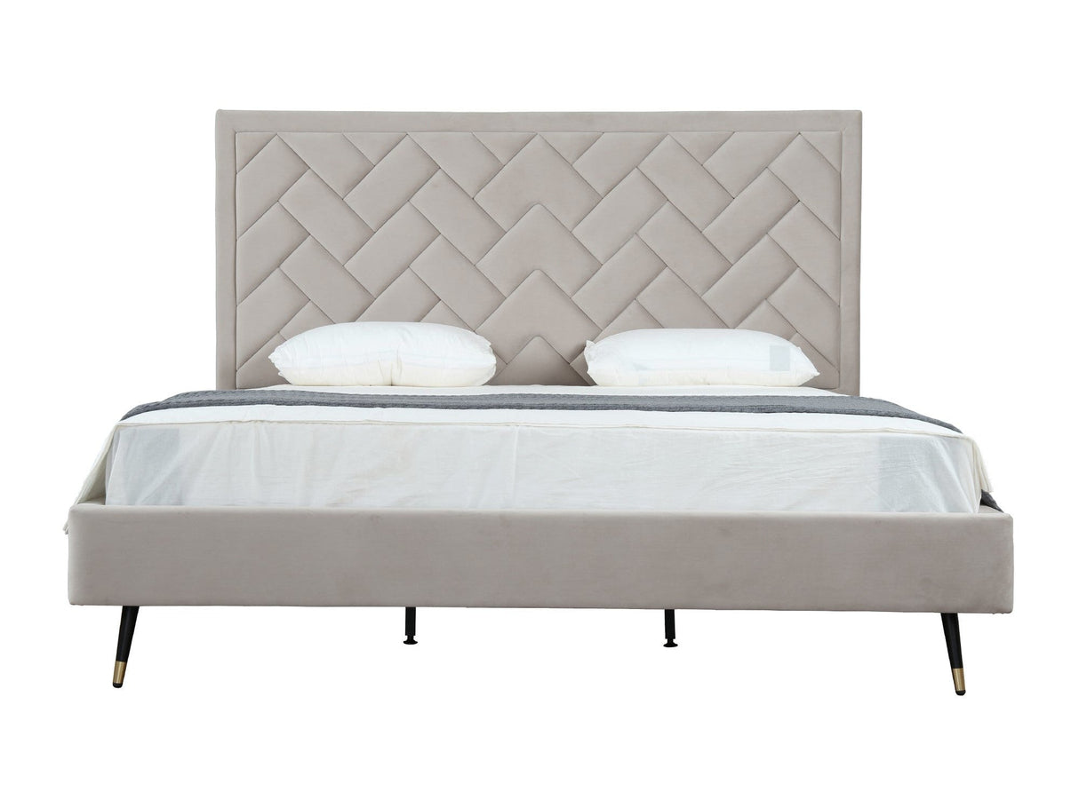 Crosby King-Size Bed in Greige by Manhattan Comfort at Eve Furniture