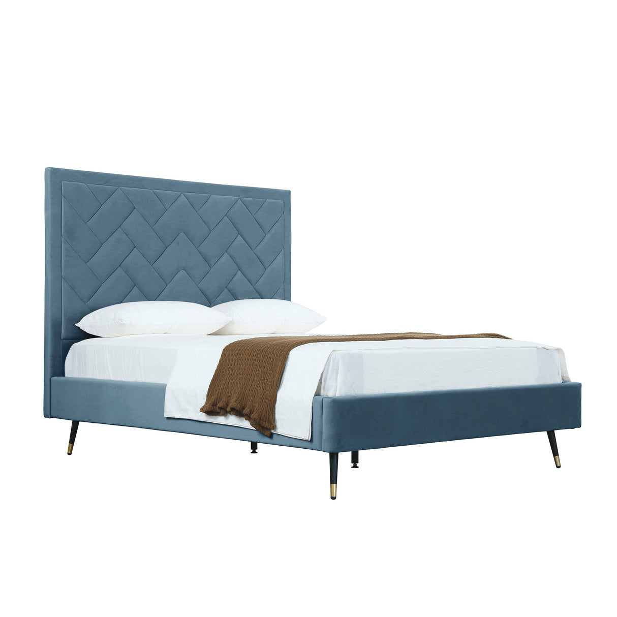 Crosby Queen-Size Bed in Blue by Manhattan Comfort at Eve Furniture