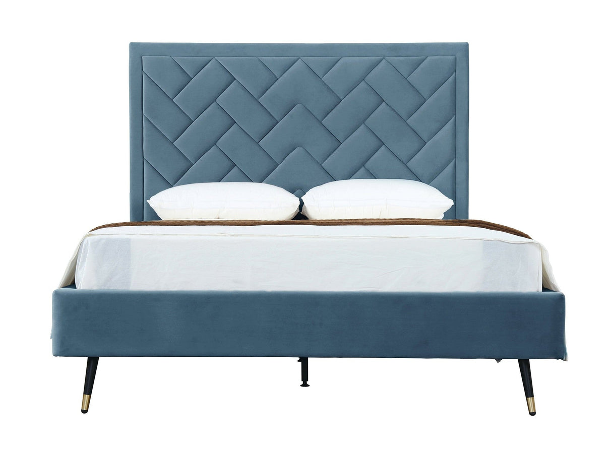 Crosby Queen-Size Bed in Blue by Manhattan Comfort at Eve Furniture