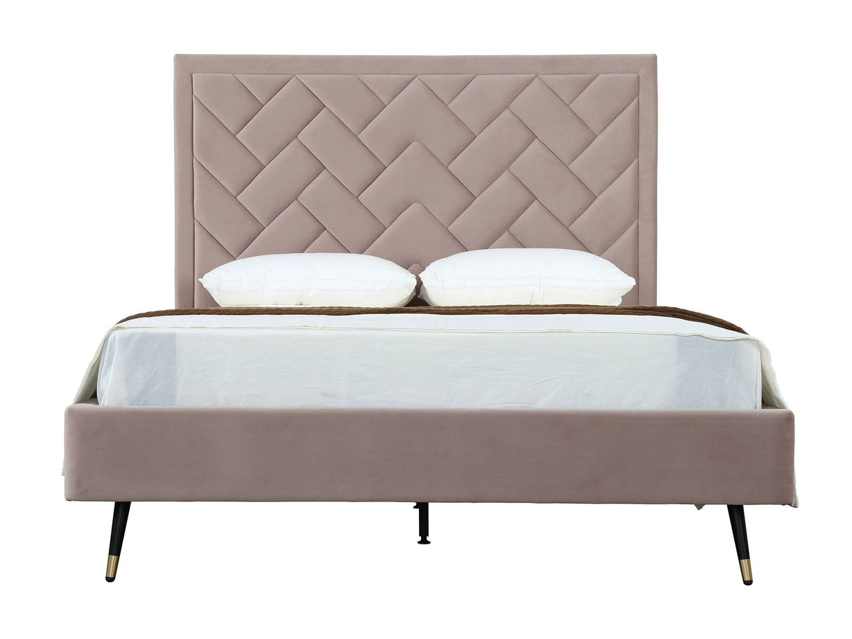 Crosby Queen-Size Bed in Blush by Manhattan Comfort at Eve Furniture