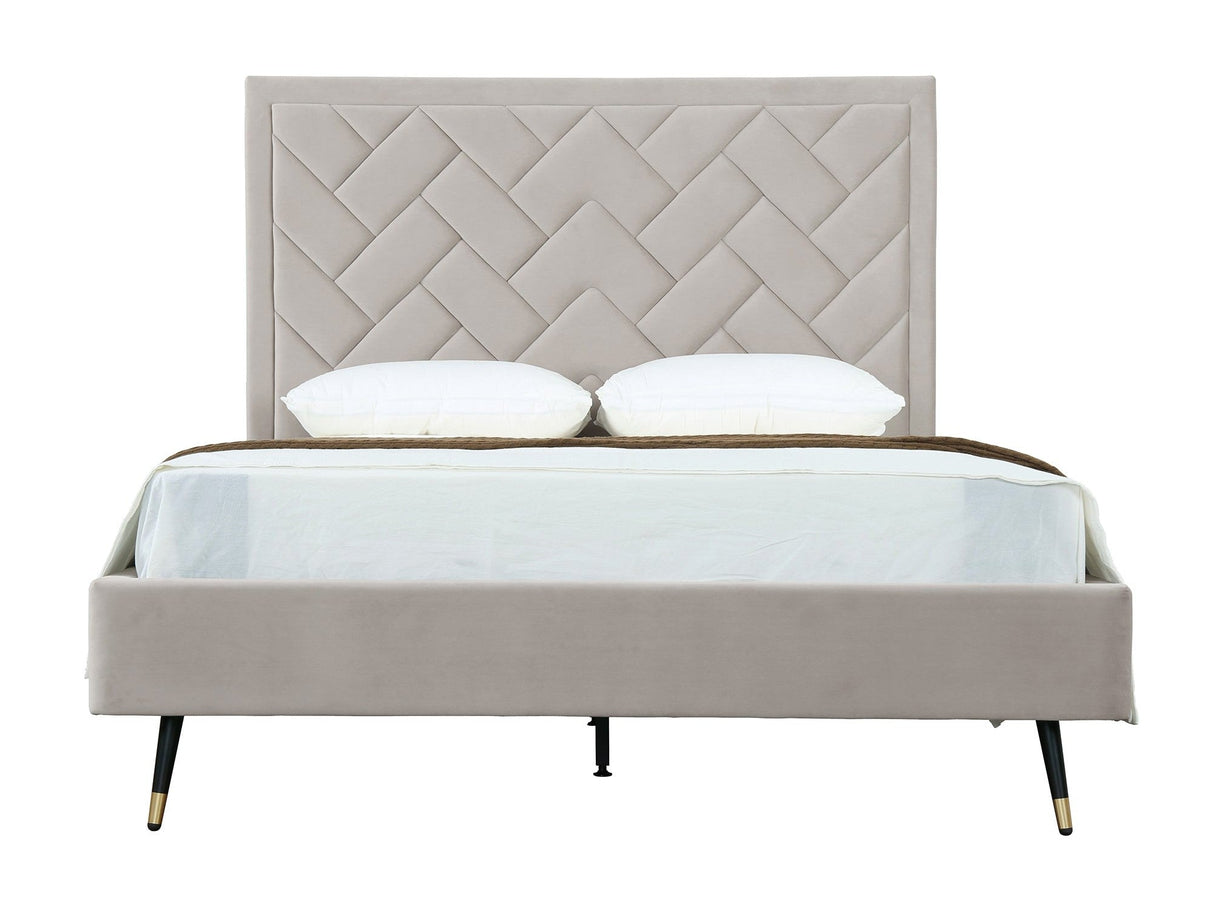 Crosby Queen-Size Bed in Greige by Manhattan Comfort at Eve Furniture