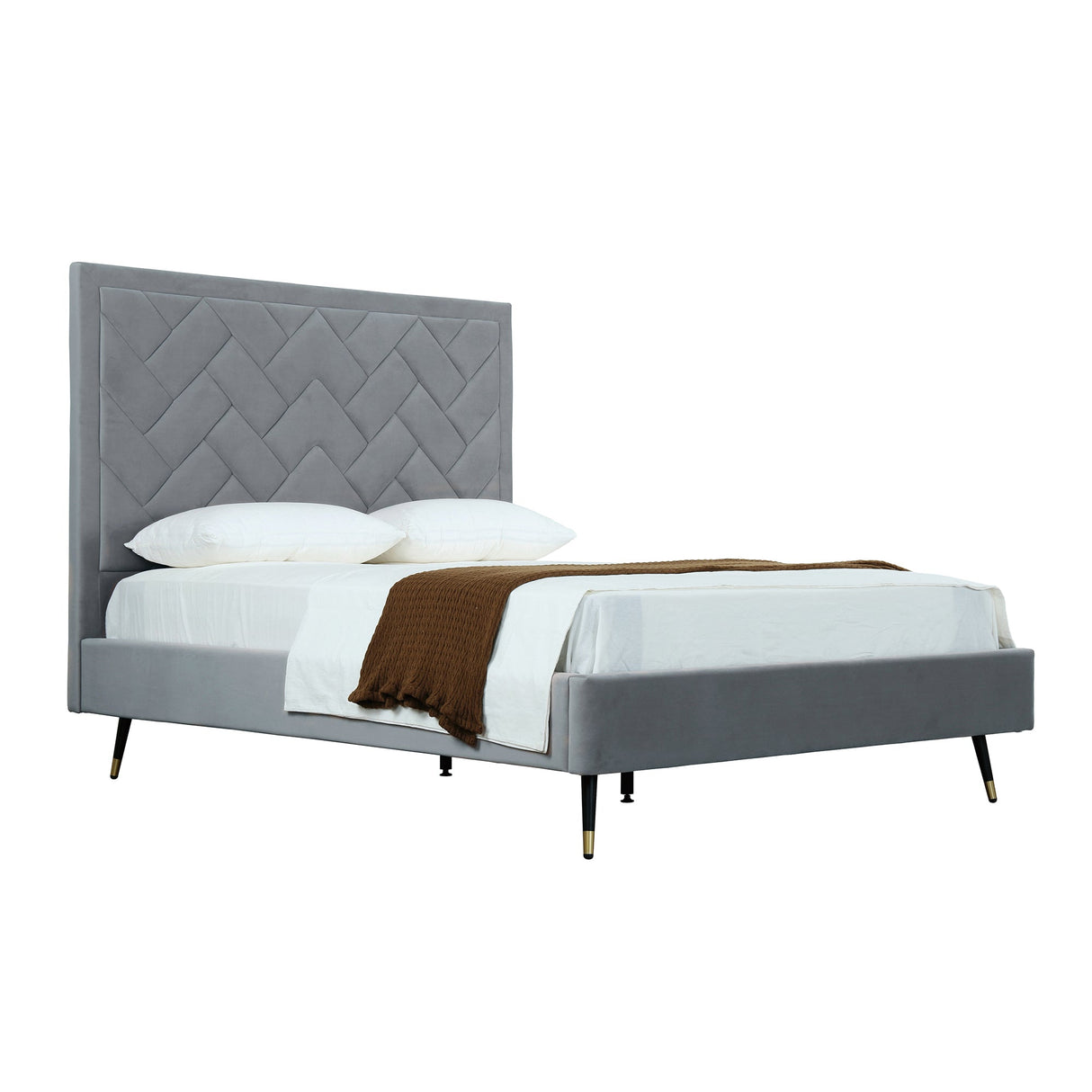 Crosby Queen-Size Bed in Grey by Manhattan Comfort at Eve Furniture