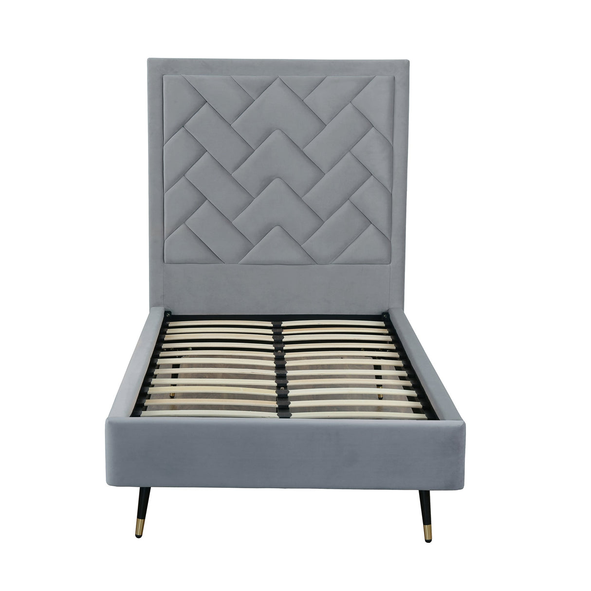 Crosby Twin-Size Bed in Grey by Manhattan Comfort at Eve Furniture