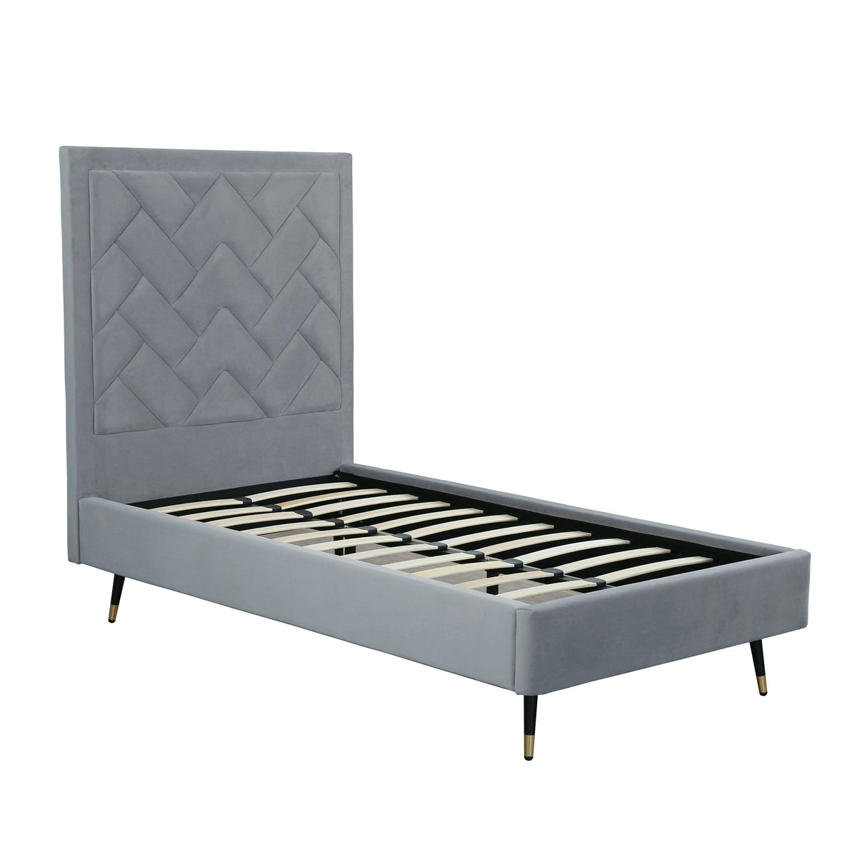 Crosby Twin-Size Bed in Grey by Manhattan Comfort at Eve Furniture