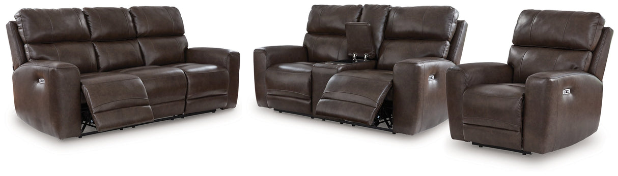 Crossplex Power Reclining Sofa, Loveseat and Recliner by Ashley at Eve Furniture