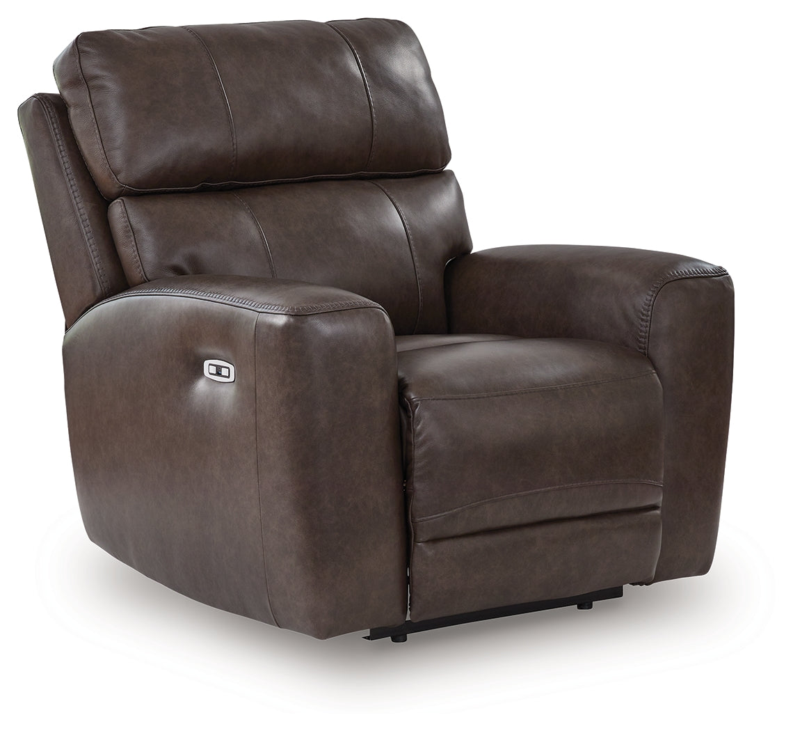 Crossplex Smoke Power Recliner by Ashley at Eve Furniture
