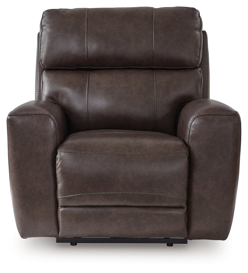 Crossplex Smoke Power Recliner by Ashley at Eve Furniture