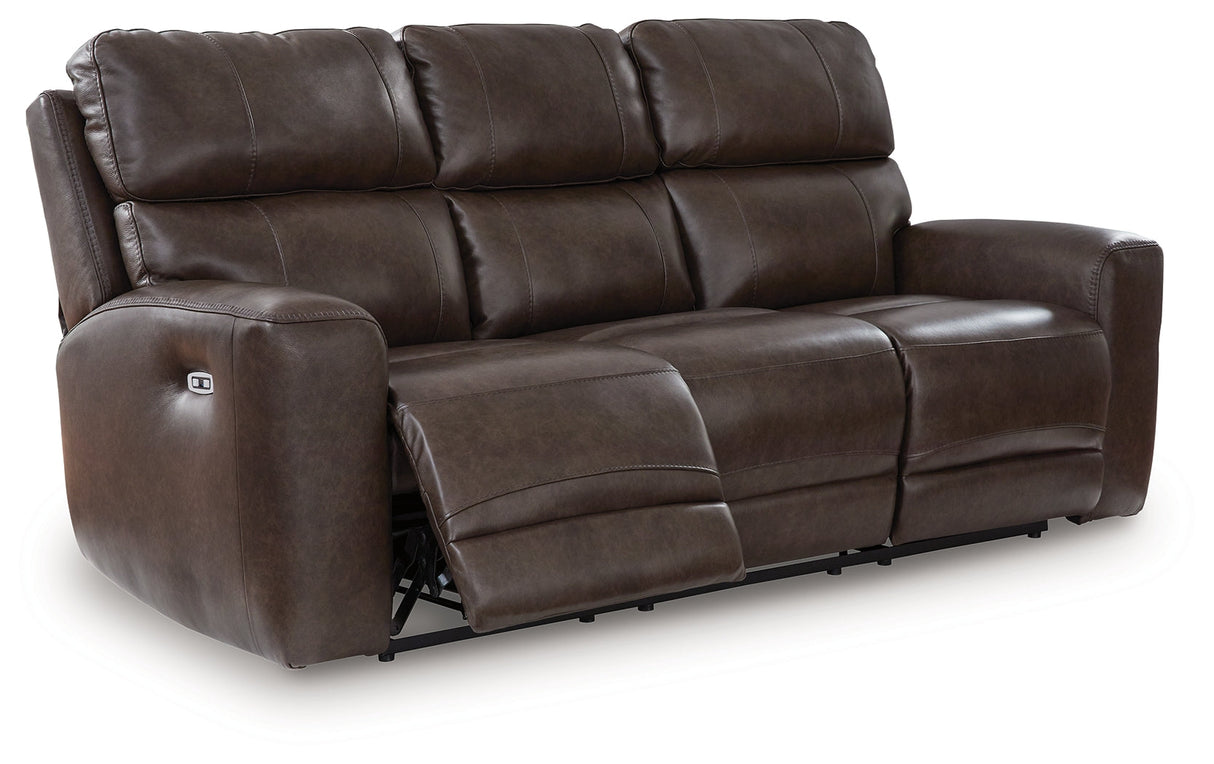 Crossplex Smoke Power Reclining Sofa by Ashley at Eve Furniture