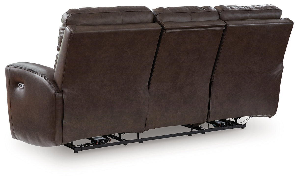 Crossplex Smoke Power Reclining Sofa by Ashley at Eve Furniture