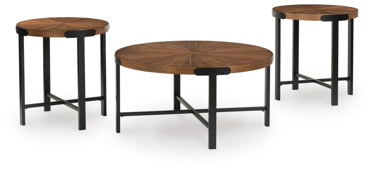 Crosstrail Brown Table (Set of 3) by Ashley at Eve Furniture