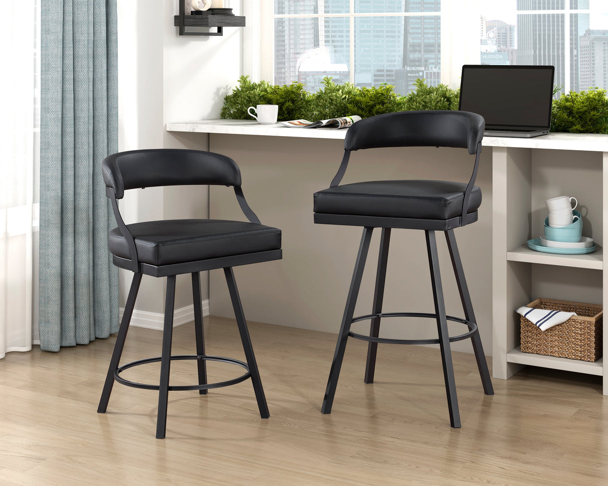 Crowley Black Swivel Pub Height Chair, Set of 2 by Homelegance at Eve Furniture