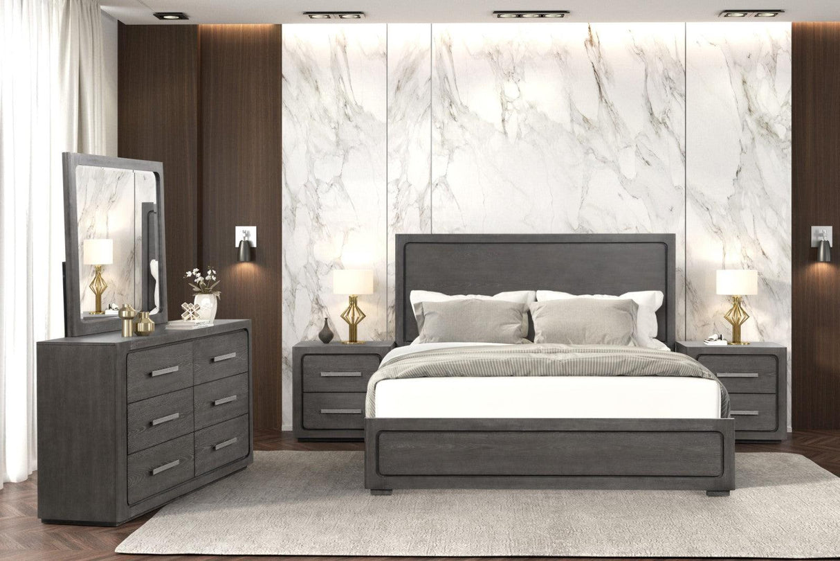 Crowthorne Warm Gray King Panel Bed by Furniture of America at Eve Furniture