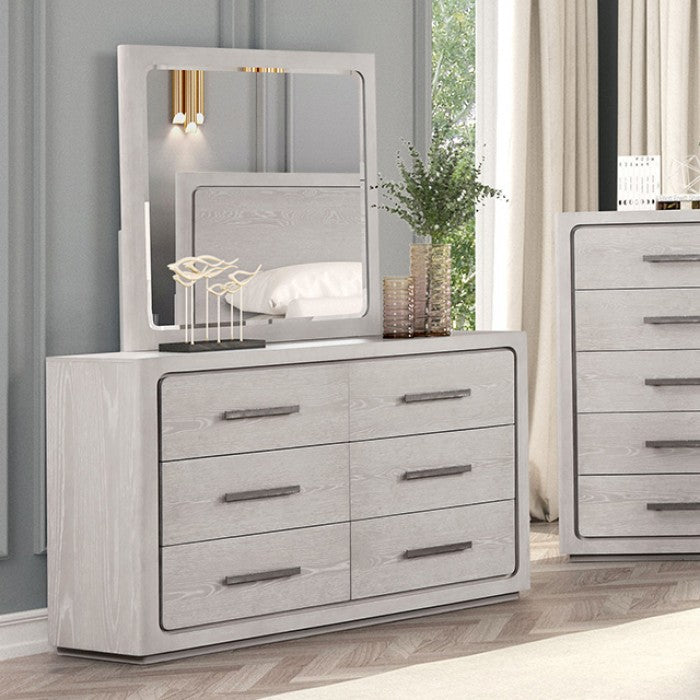 Crowthorne White Oak 5-Piece Queen Bedroom Set by Furniture of America at Eve Furniture