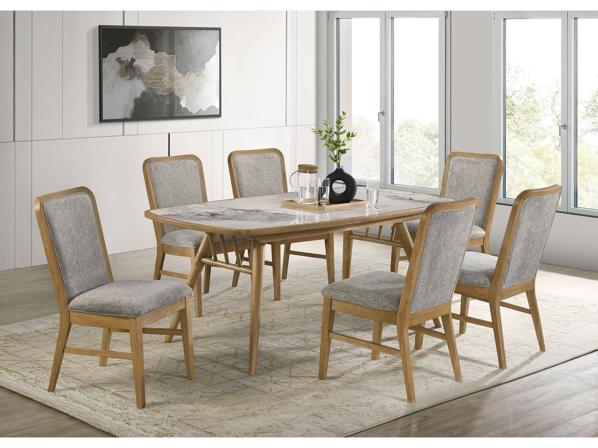 Croyden Weathered Natural 7-piece Rectangular Dining Set by Coaster at Eve Furniture
