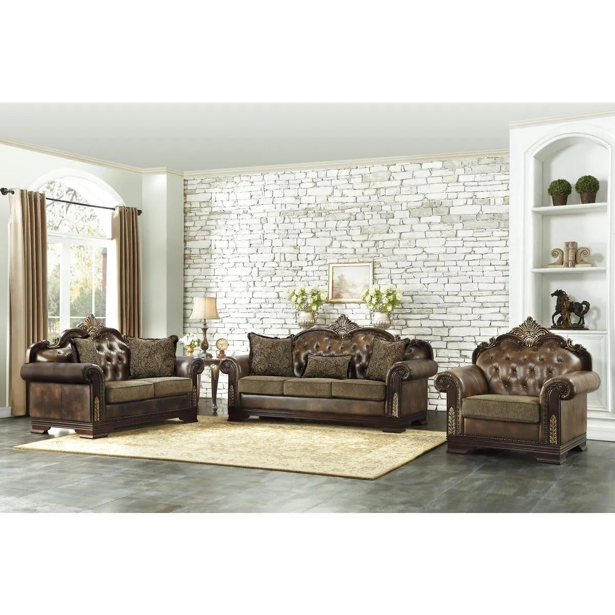 Croydon Dark Cherry Living Room Set by Homelegance at Eve Furniture