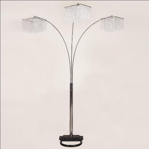 Crystal Chrome 87" Floor Lamp by Crown Mark at Eve Furniture