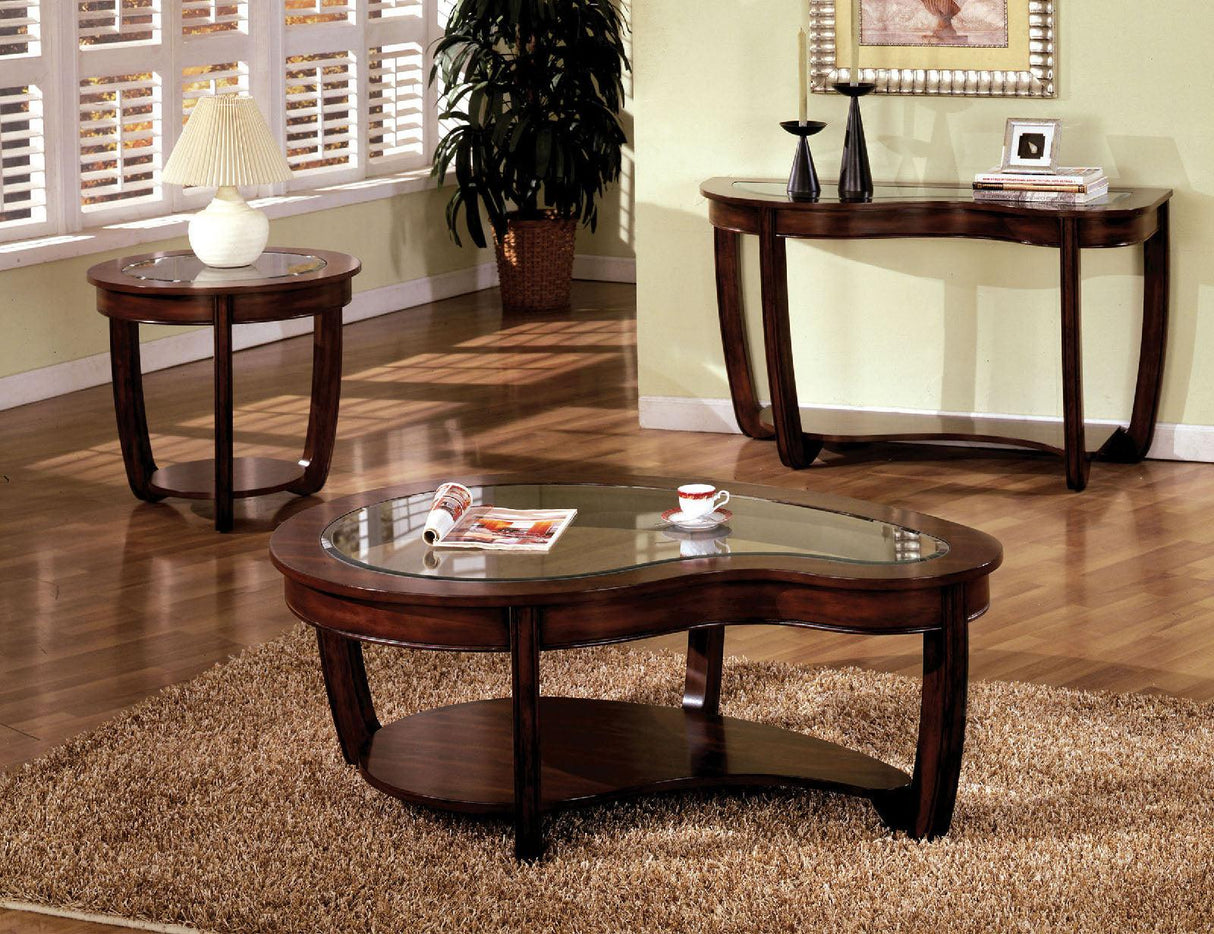Crystal Falls Dark Cherry Sofa Table by Furniture of America at Eve Furniture