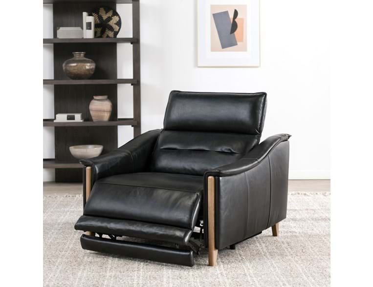 Cullman Black Leather Power Recliner Accent Chair by Classic Home at Eve Furniture